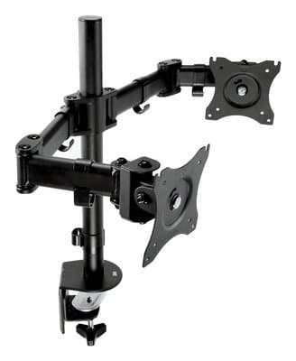 3M MM200B Dual Monitor Arm, Clamp Mount, 28.5" Max per Monitor, 360° Rotation, 18.14 kg Capacity