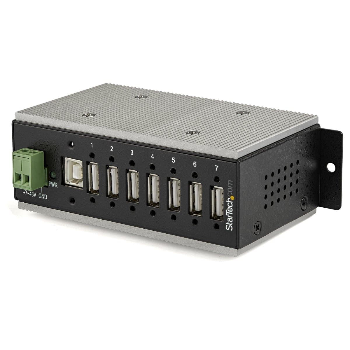 StarTech 7-Port Industrial USB 2.0 Hub, Metal, 480 Mbps, -40–185°F