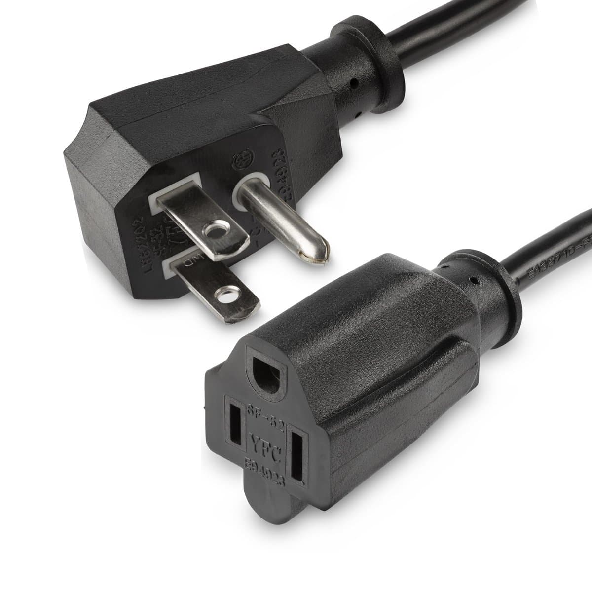 StarTech Flat Power Extension Cord, 1.5 ft, NEMA 5-15P/R, 10A 125V