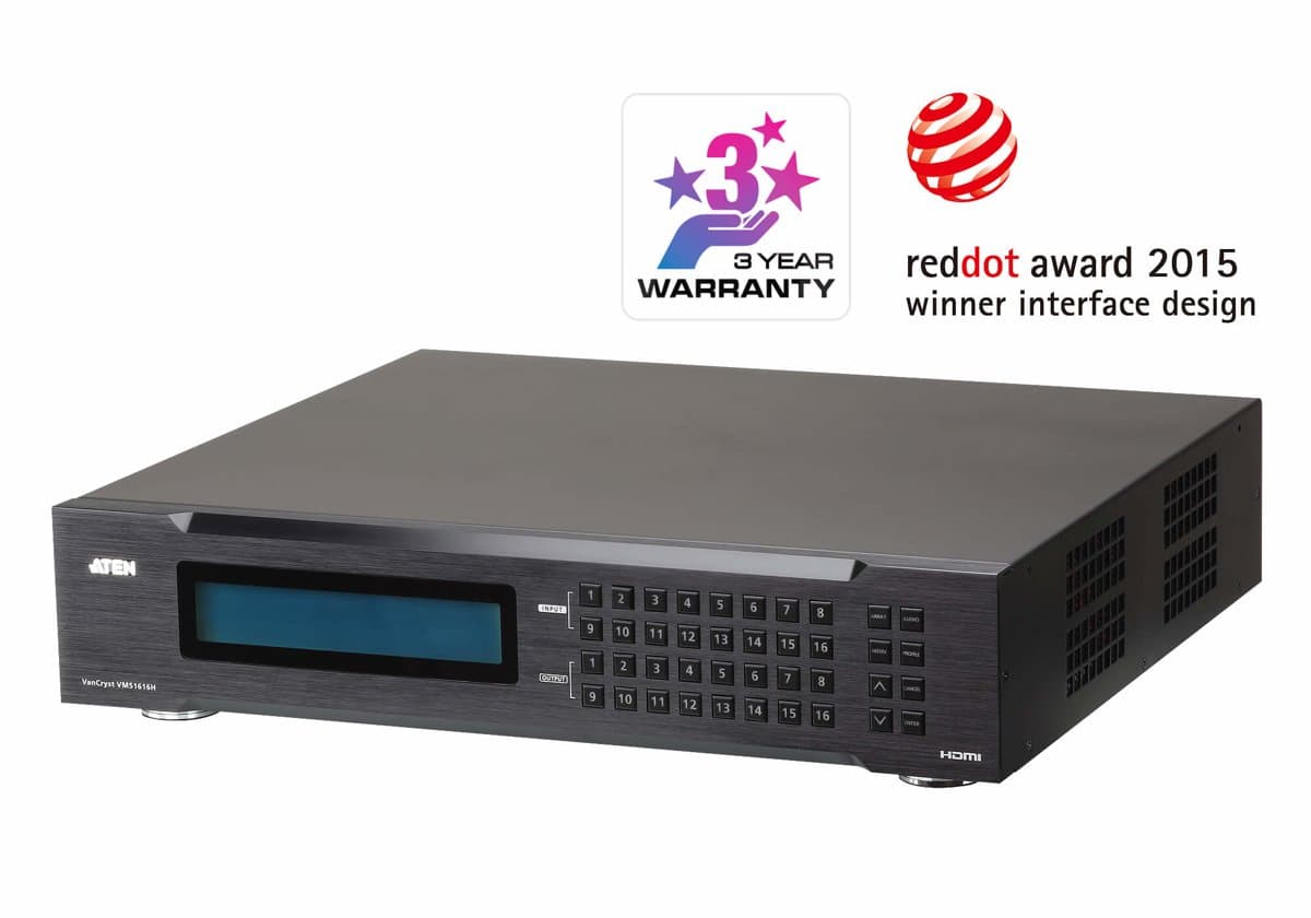 ATEN VM51616H 16×16 HDMI Matrix Switch, Scaling & Video Wall, 6.75 Gbps, Up to 1080p