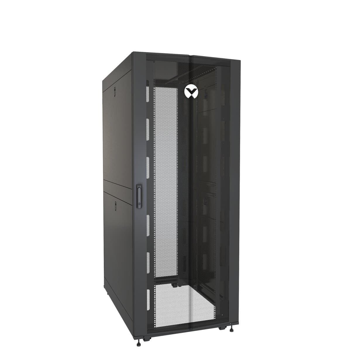 Vertiv VR3350 Freestanding Rack, 42U, 1361 kg Max Load, Key Lock, Cable Management