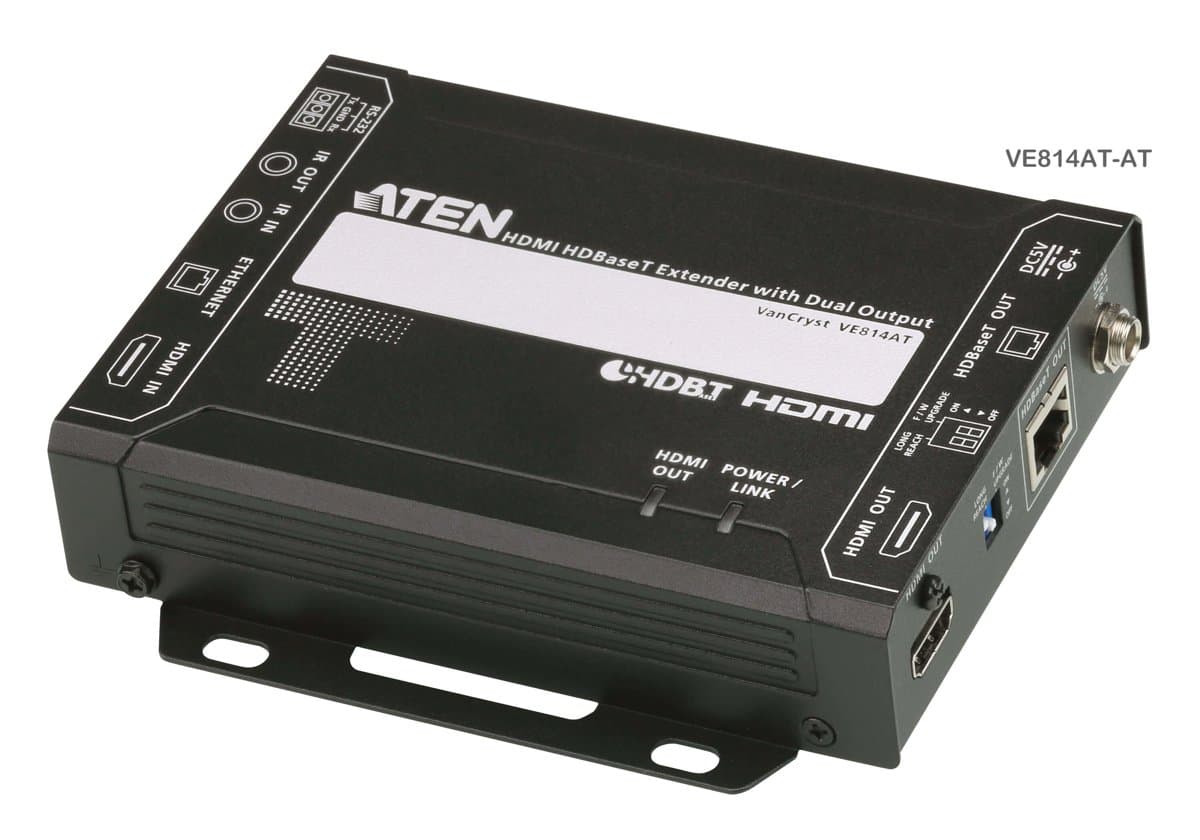 ATEN VE814AT HDBaseT Transmitter, 4K 4096×2160, 100m Cat5e/6/6a, HDCP 2.2, 3D