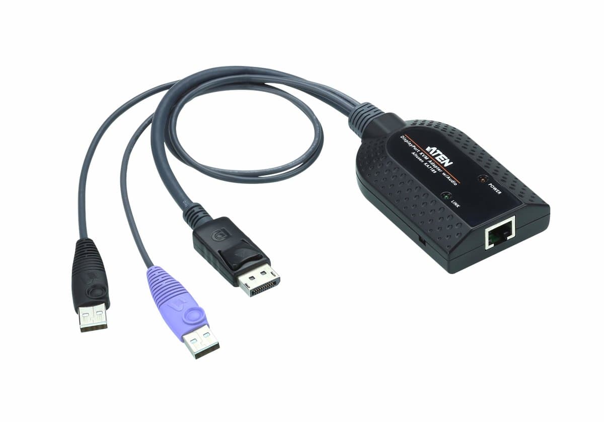 ATEN KA7189 KVM Adapter Cable, DisplayPort/USB, Virtual Media, Audio De-Embedder