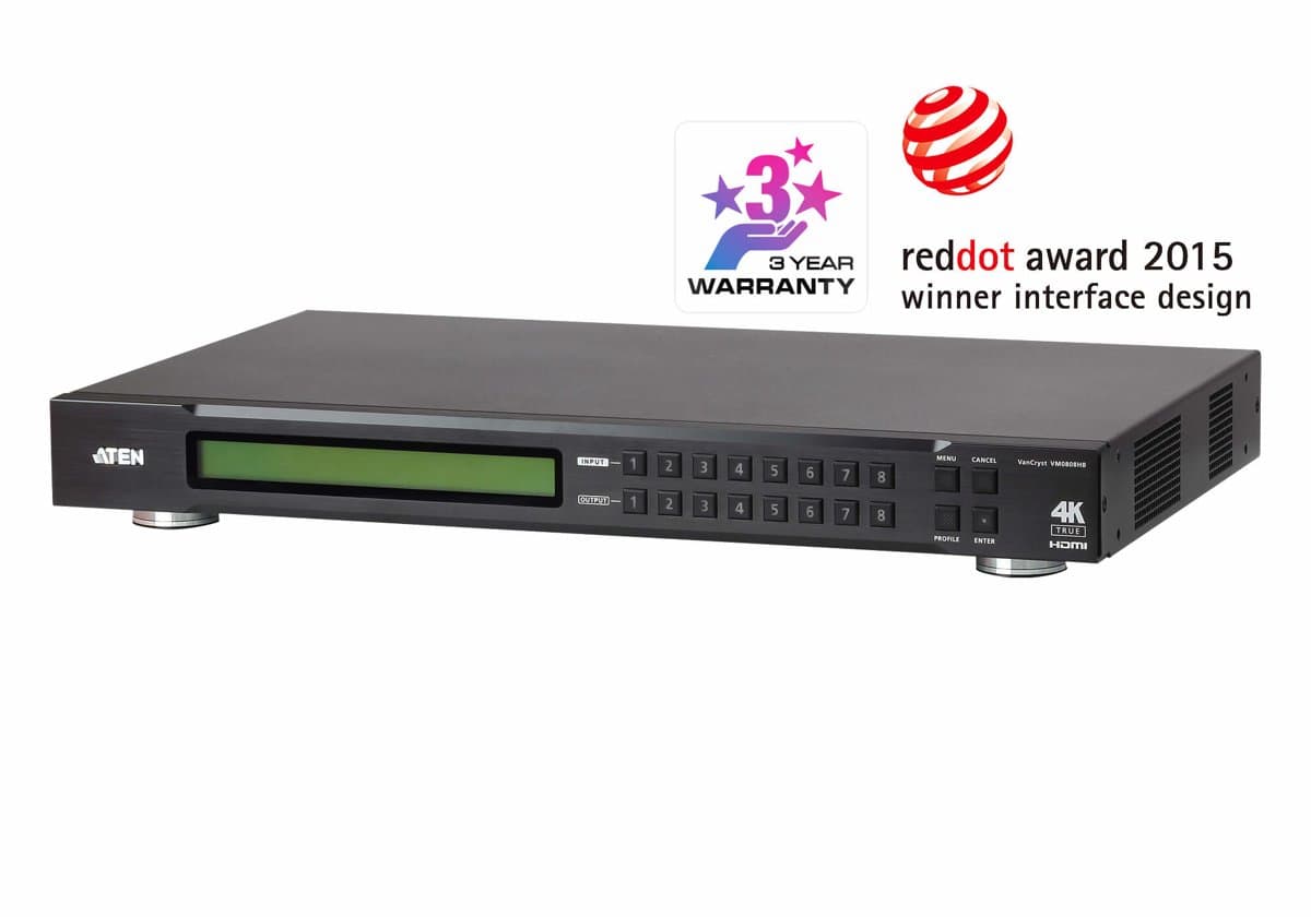 ATEN VM0808HB, 8×8 HDMI Matrix Switch, 4096×2160 @ 60Hz, True 4K