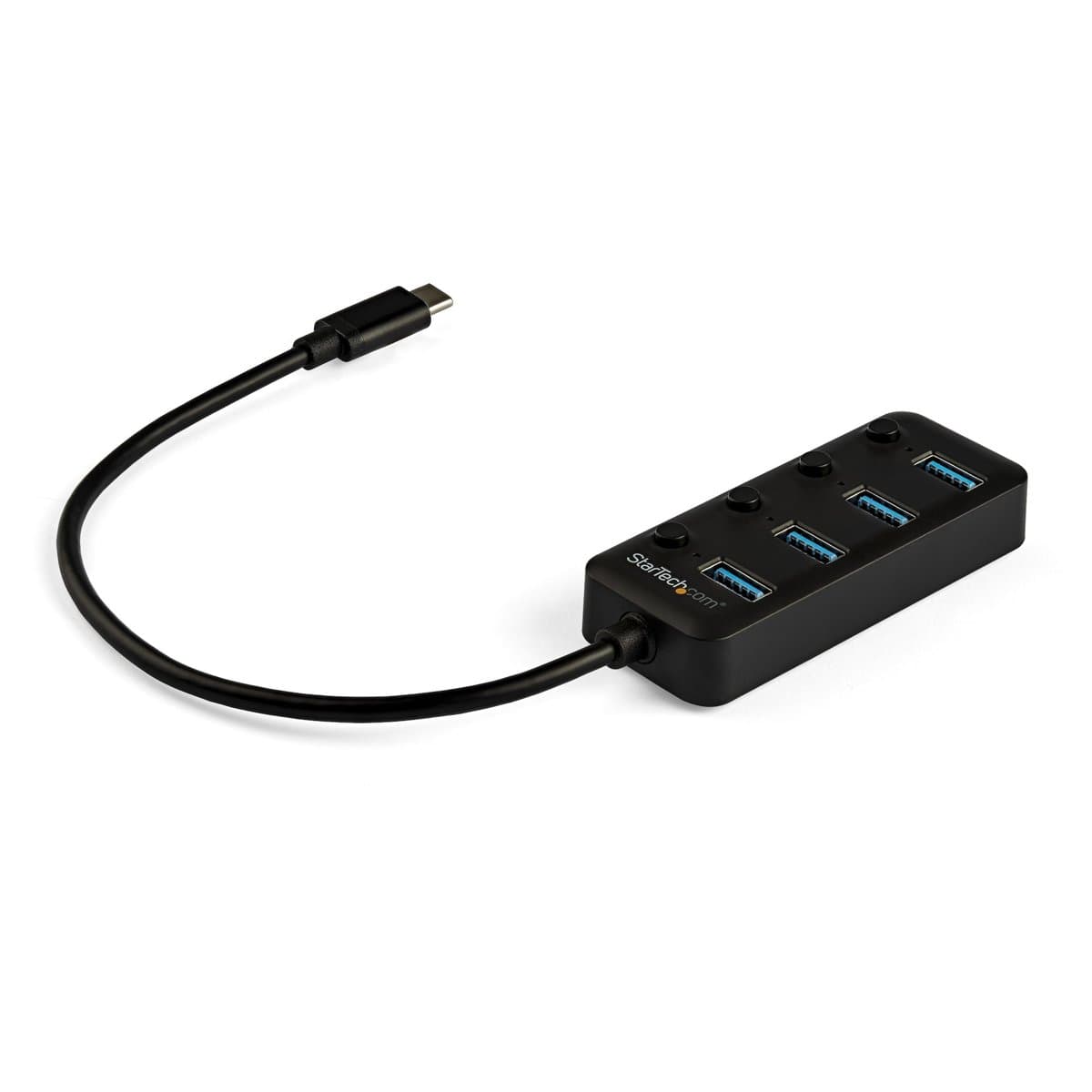 StarTech 4-Port USB-C Hub, USB 3.0, 5Gbps, Bus-Powered, Individual Switches