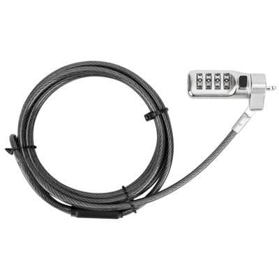 Targus DEFCON Compact Serialized Combo Cable Lock, 2m Cable, Combination Lock, Kensington Nano Compatible