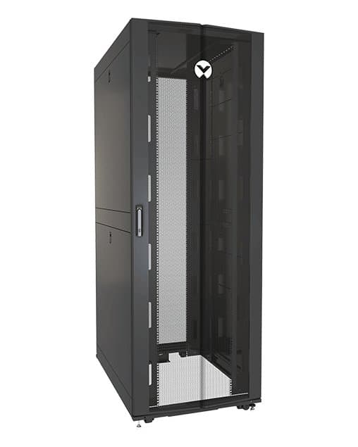Vertiv VR3307SP 48U Freestanding Rack, 1360 kg Capacity, Locking Doors, Casters