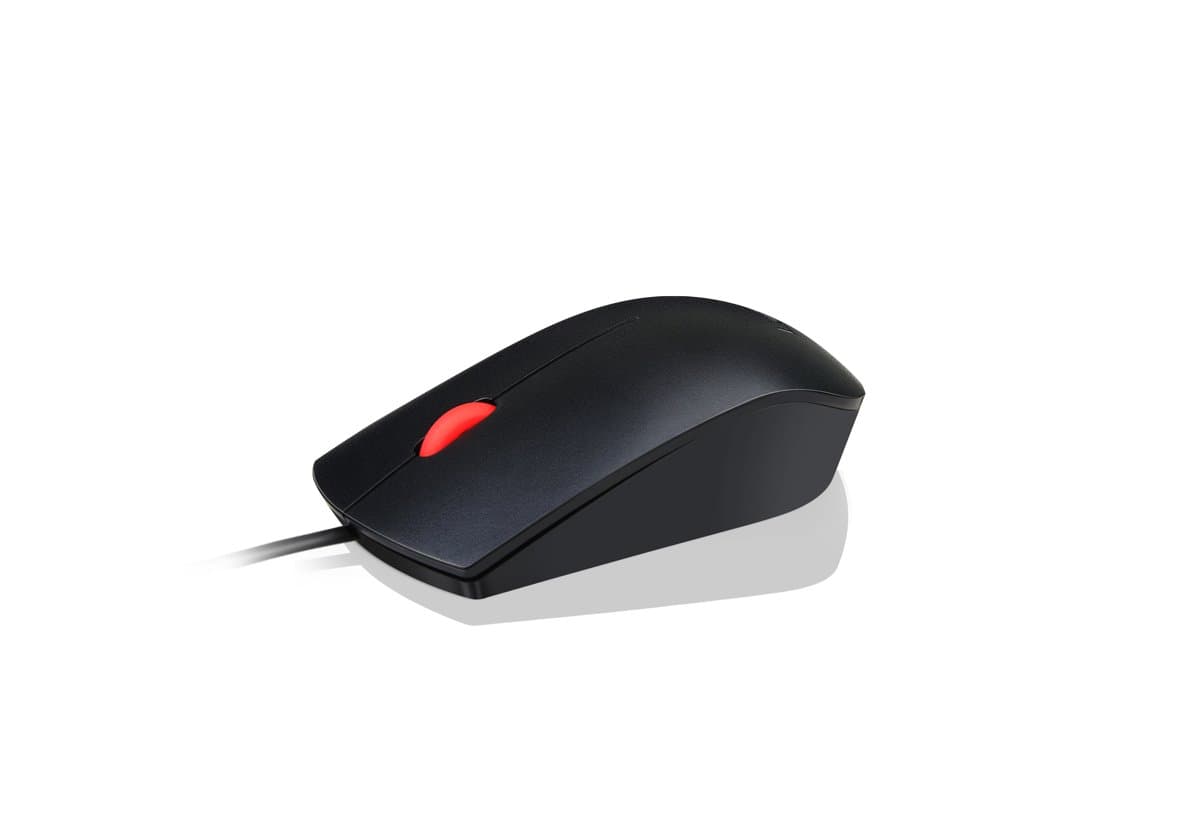 Lenovo Essential USB Mouse, Ambidextrous, Optical, 1600 DPI, 3 Buttons