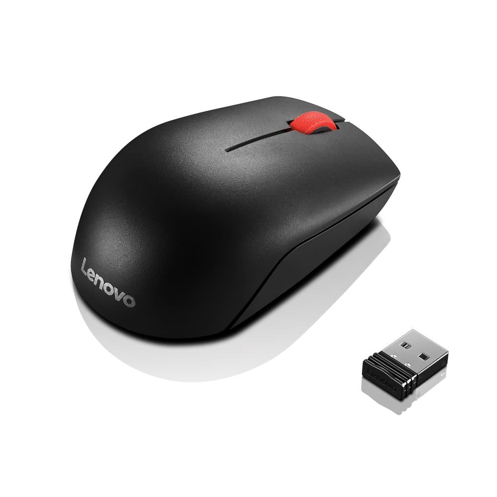 Lenovo Essential Compact Wireless Mouse, Optical Sensor, Ambidextrous, 3-Button