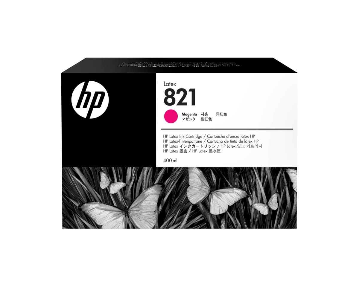 HP 821 Magenta Latex Ink Cartridge, 400ml, Thermal Inkjet, Water-Based
