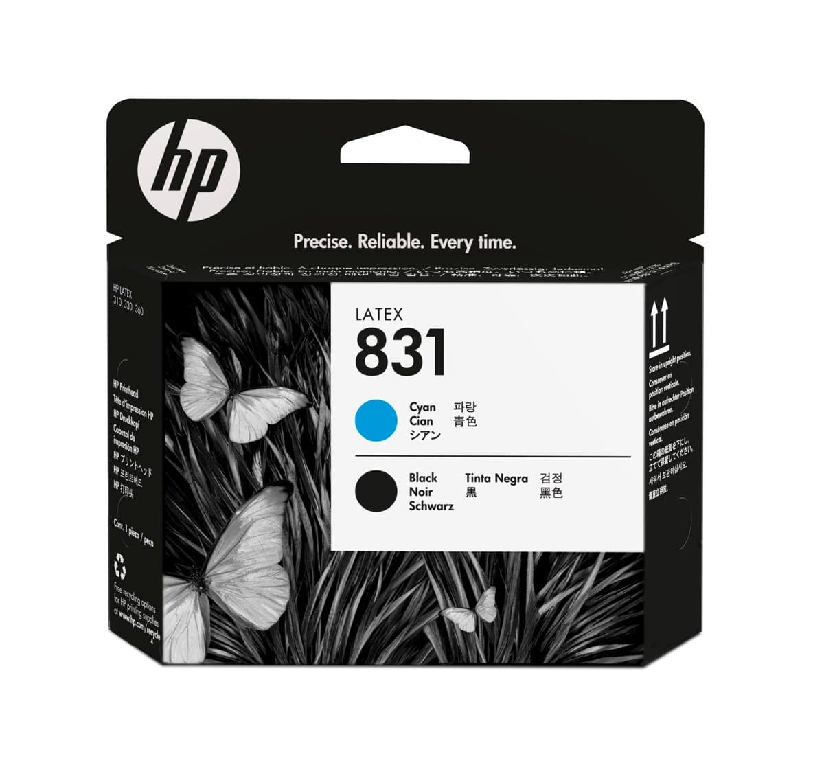 HP 831 Cyan/Black Latex Printhead, Thermal Inkjet, CZ677A, 28 × 143 × 132 mm