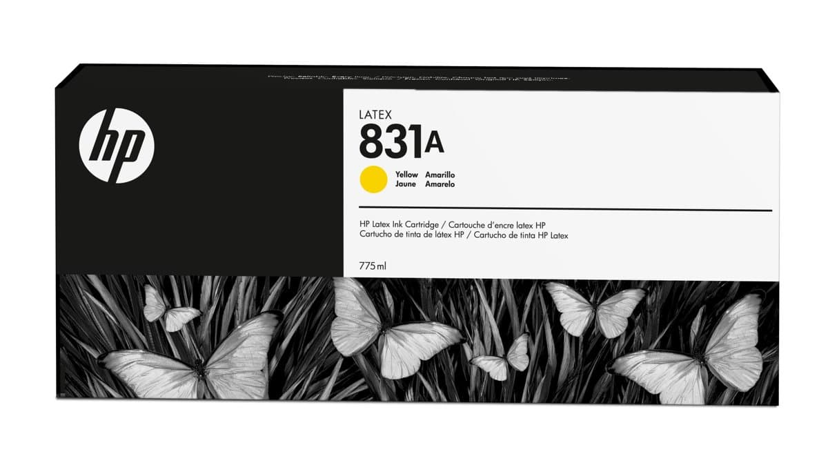 HP 831A, Yellow Latex Ink Cartridge, 775 ml, Thermal Inkjet