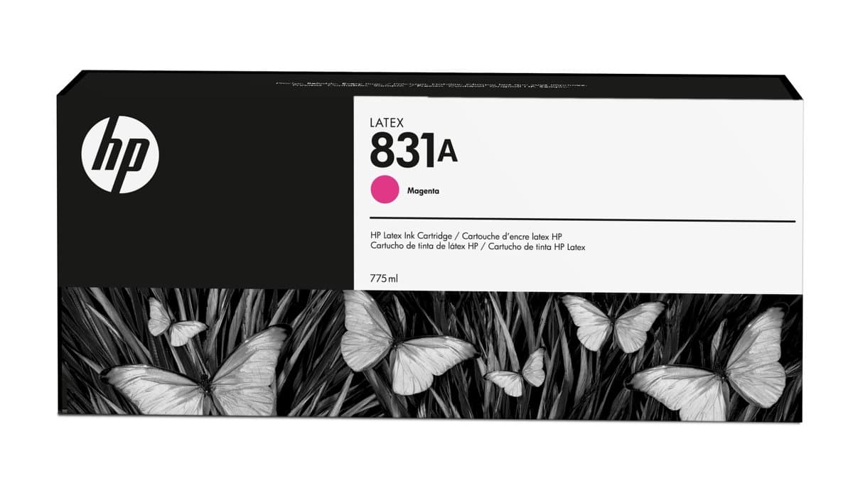 HP 831A Latex Ink Cartridge, Light Magenta, 775 ml, Thermal Inkjet