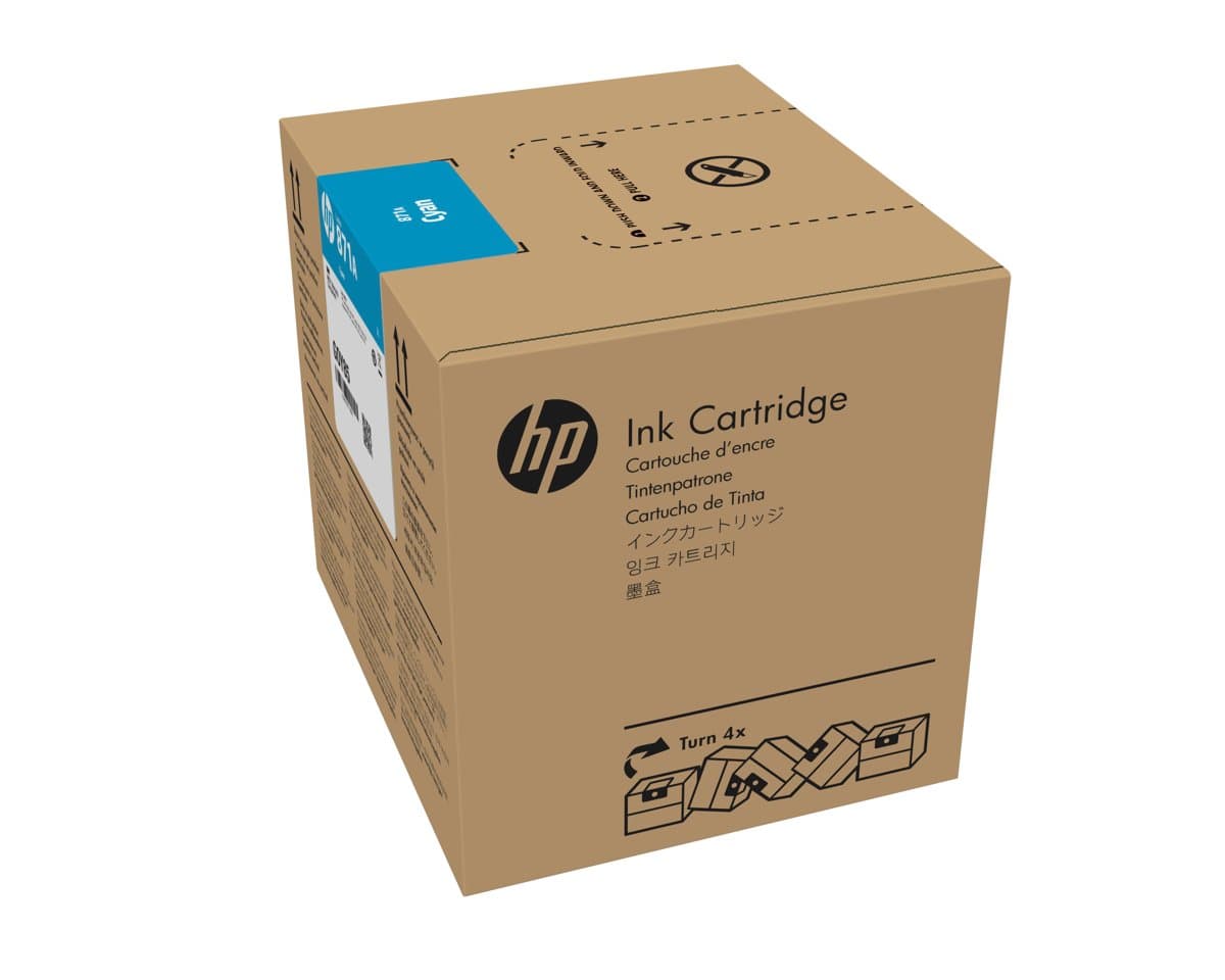 HP 871A 3-Liter Cyan Latex Ink Cartridge, Thermal Inkjet, HP Latex 360/370