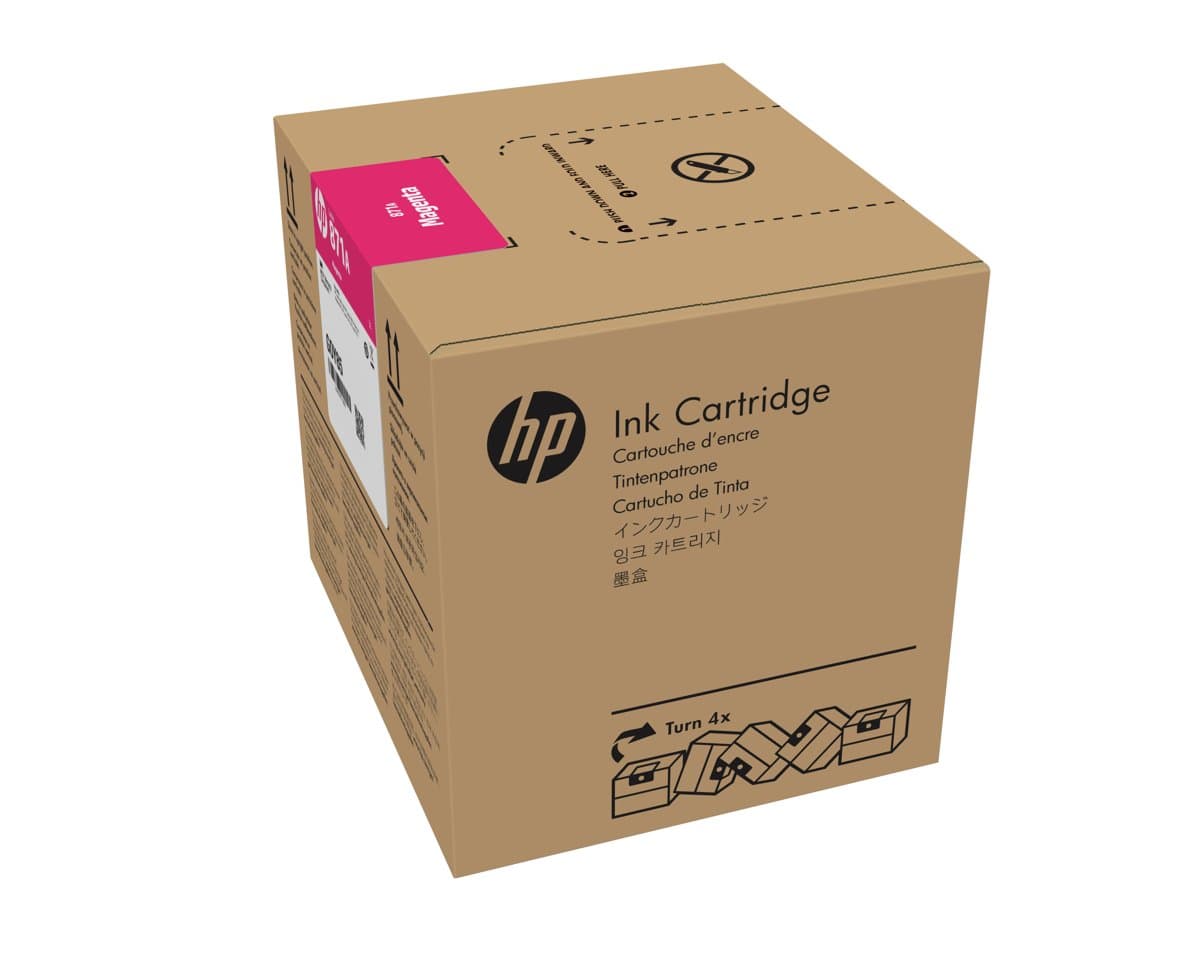 HP 871A Magenta Latex Ink Cartridge, 3-Liter, HP Latex 360/370, Thermal Inkjet