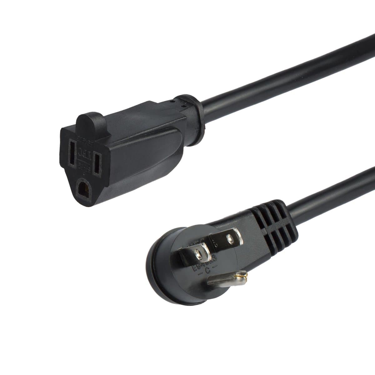 StarTech Power Extension Cord, Right-Angle, 125V 13A, Flat