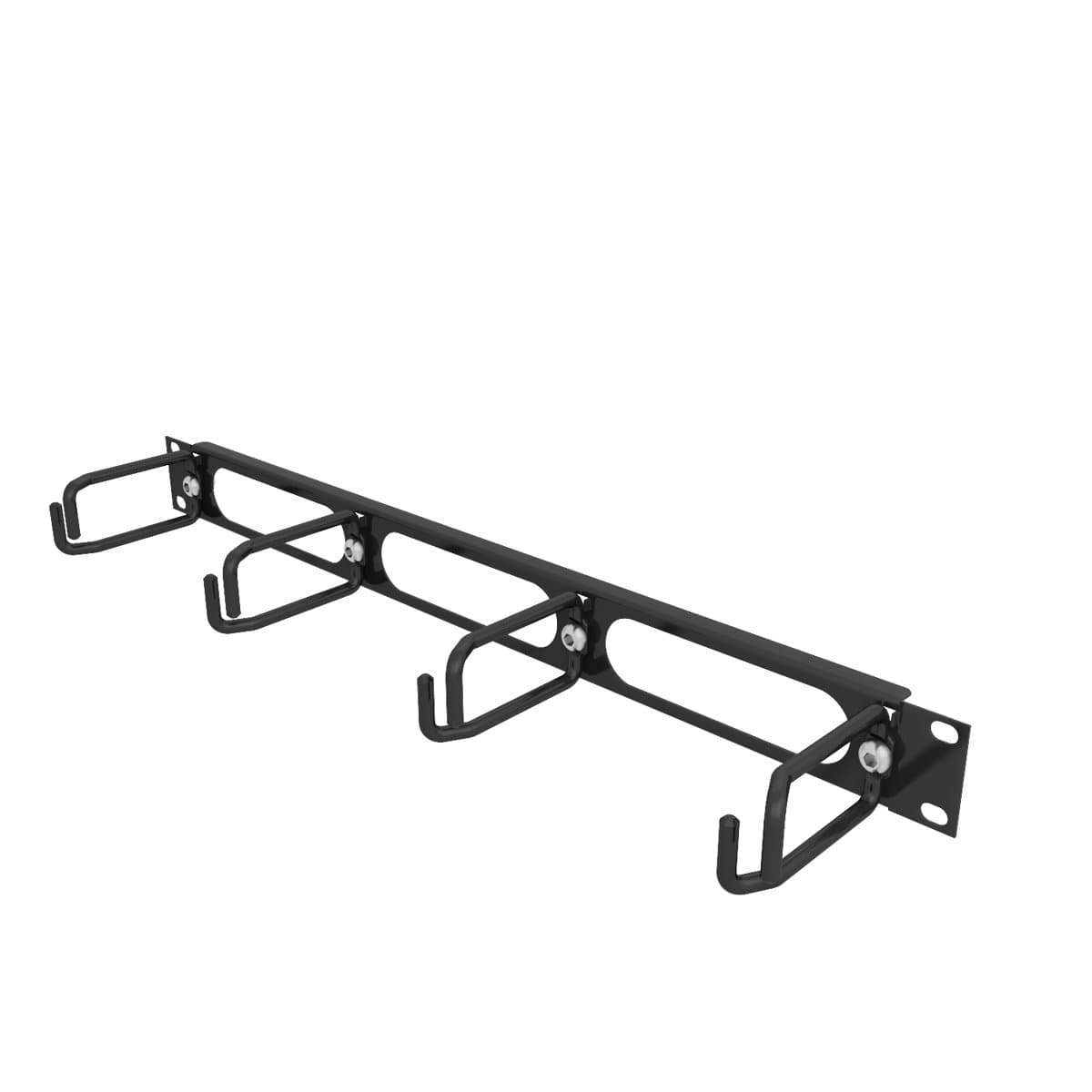 Vertiv VRA1000 1U Cable Manager, Metal D-Rings, 19" Rack Width, Black