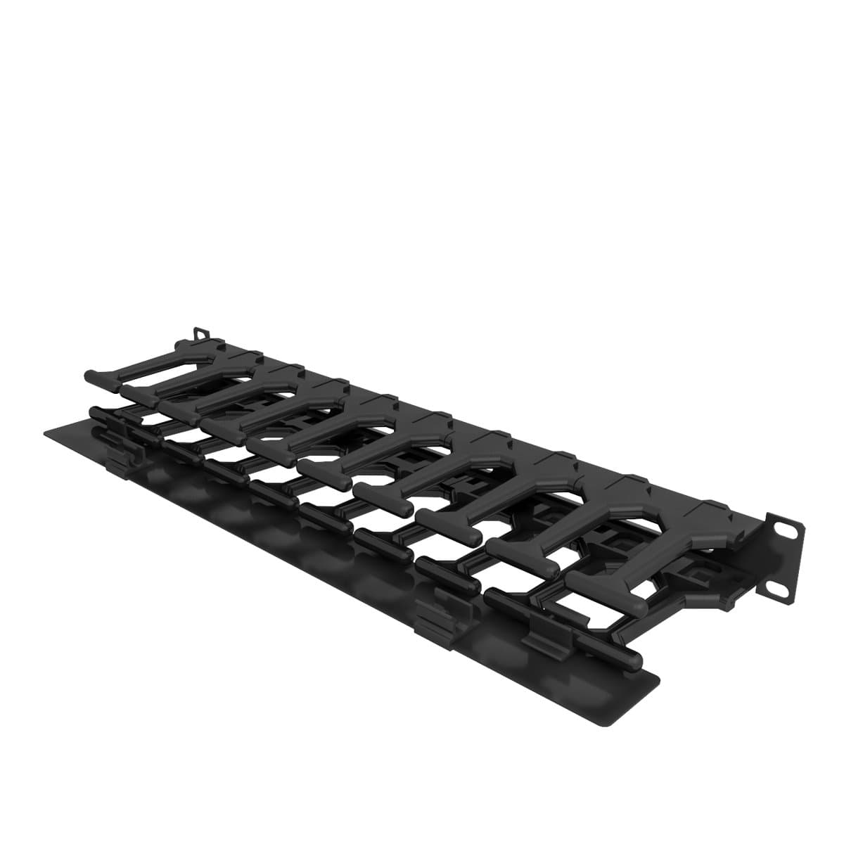 Vertiv 1UX4 Horizontal Cable Manager with Cover, 19 inch, Black, EIA Rail Mount