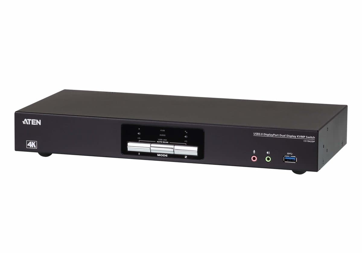 ATEN CS1942DP, 2-Port USB 3.0 KVM, Dual 4K DisplayPort, 60 Hz
