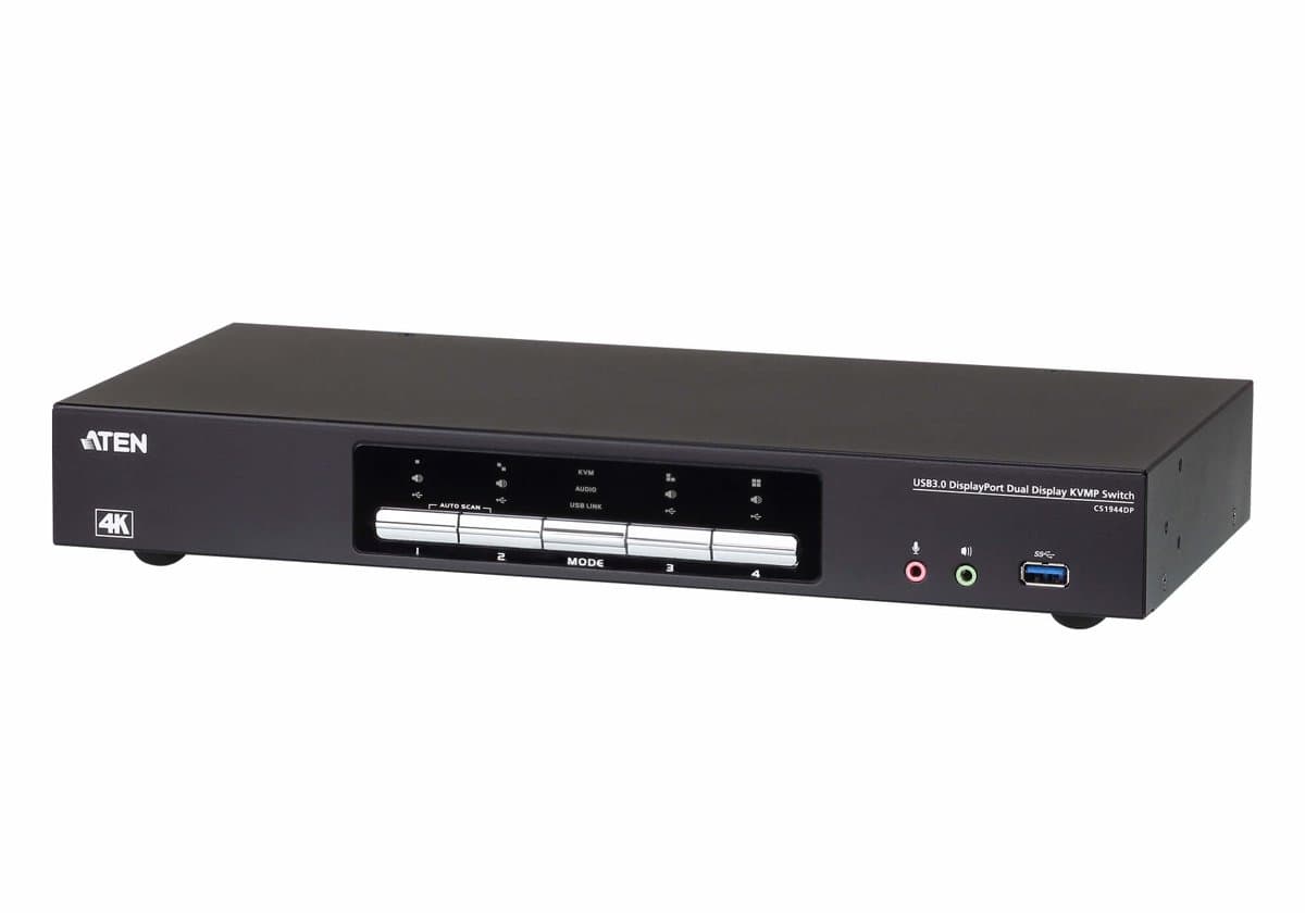 ATEN CS1944DP 4-Port USB 3.0 KVM Switch, 4K 4096×2160, Dual DisplayPort