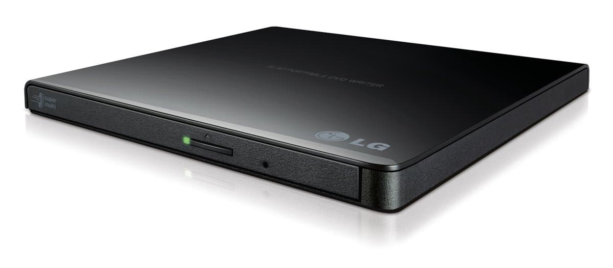 LG GP65NB60, Ultra-slim External USB 2.0 DVD±RW Drive, 6x DVD Write, 14mm, Black