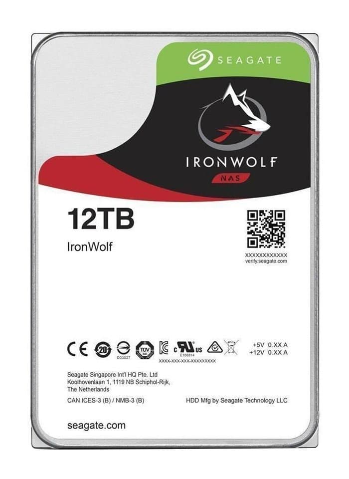 Seagate IronWolf 12TB NAS HDD, 7200 RPM, 3.5", 256MB Buffer