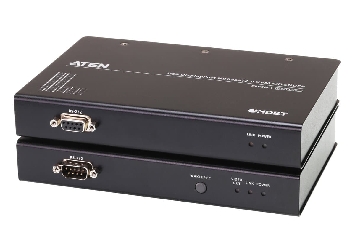 ATEN CE920 USB DisplayPort HDBaseT 2.0 KVM Extender, 4K 4096×2160, 150m via Cat6