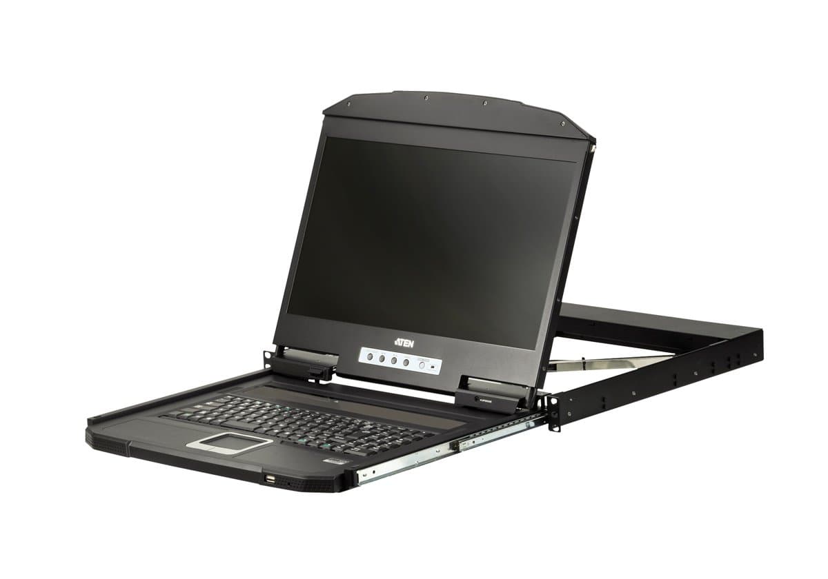 ATEN CL3100 LCD KVM Console, 18.5in, 1366 x 768, USB VGA, 1U Short Depth