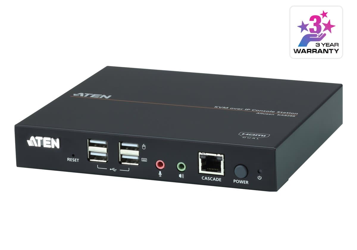 ATEN KA8288, KVM over IP Console, Dual HDMI, 1920×1200, USB