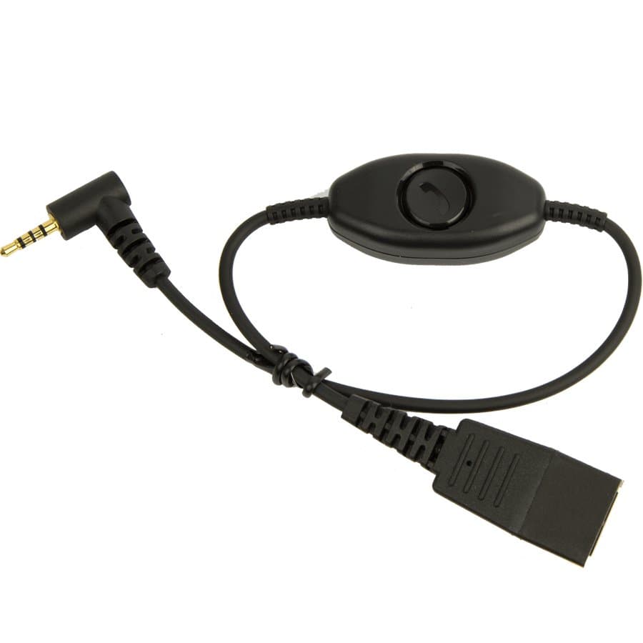 Jabra Quick Disconnect to 2.5mm Jack, Push-To-Talk, Black