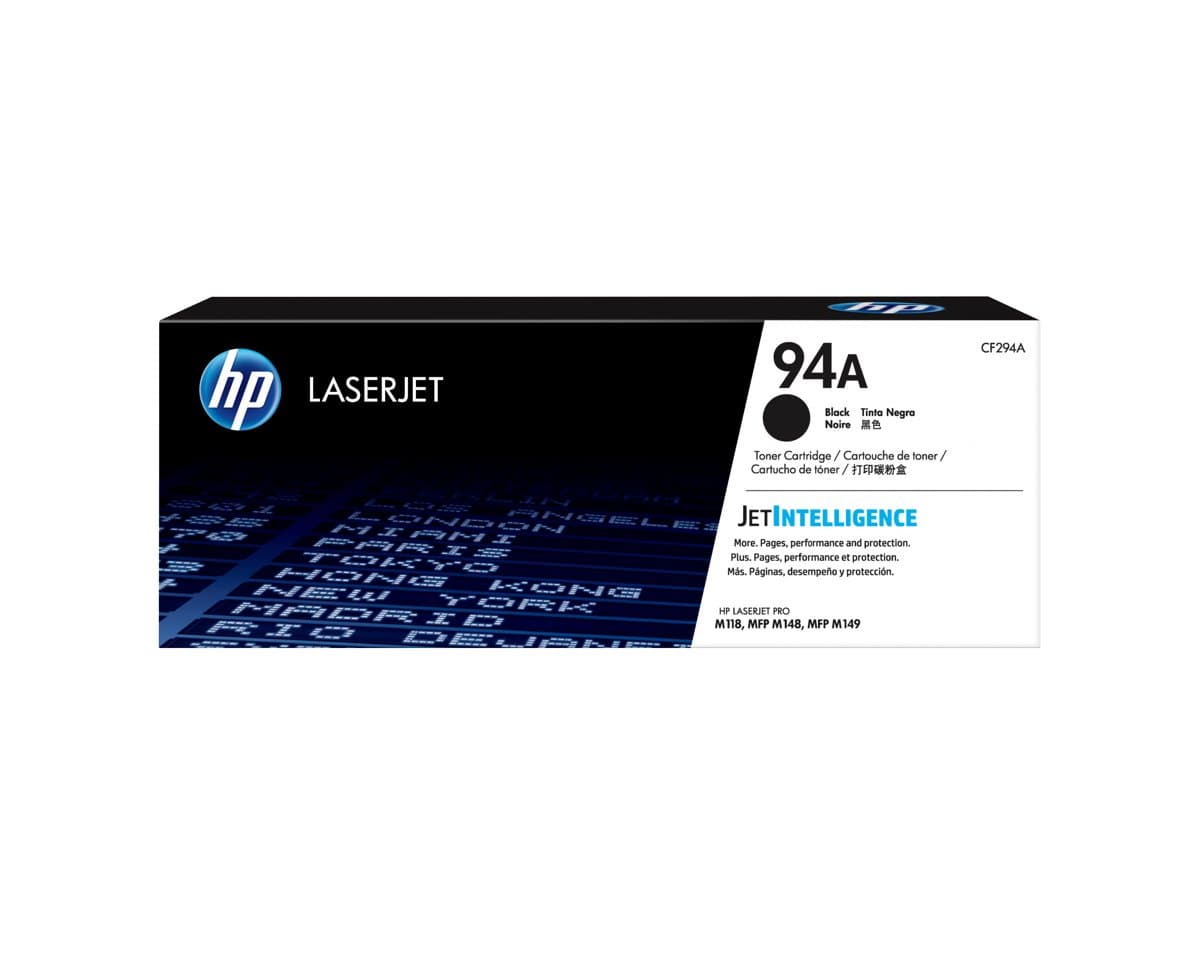 HP 94A Black LaserJet Toner Cartridge, 1200 Pages, JetIntelligence Technology