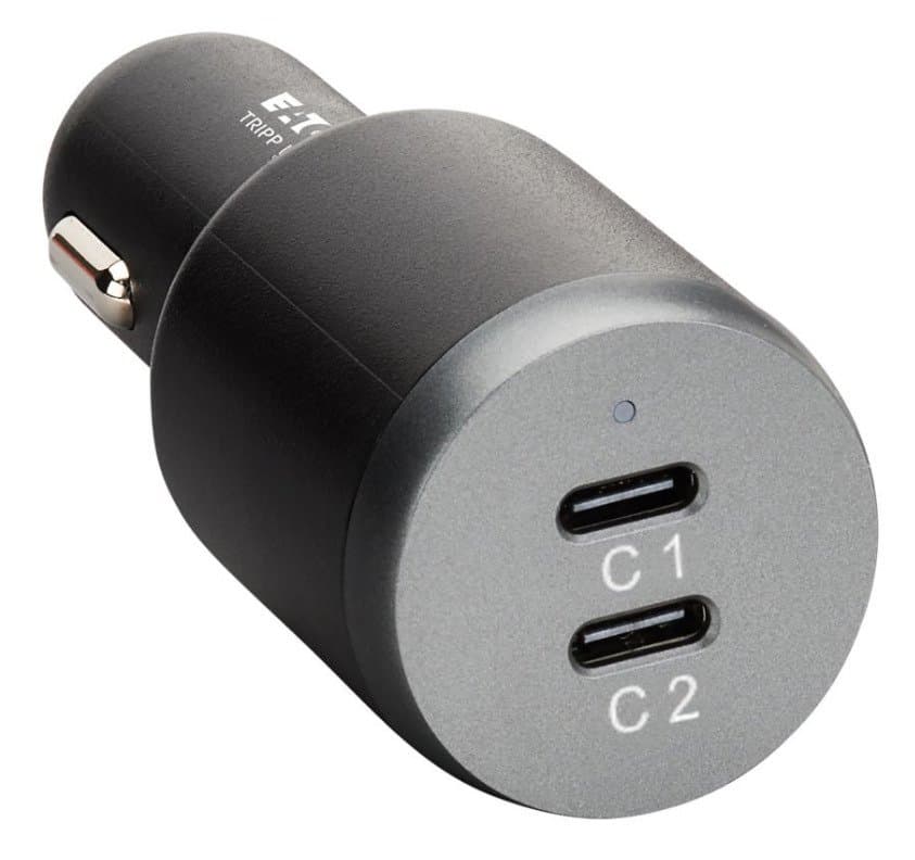 Eaton Dual-Port USB-C Car Charger, 100W, 2 USB-C Ports, Black