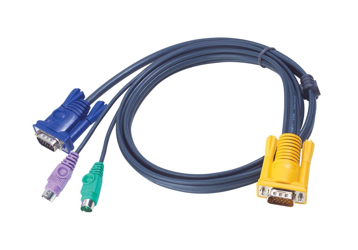 ATEN PS/2 KVM Cable, 1.8m, SPHD15 Console, HDB-15 + Dual PS/2