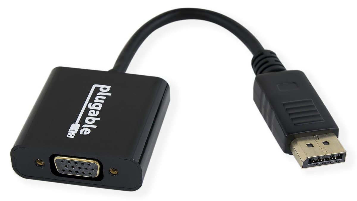 Plugable DPM-VGAF DP to VGA Adapter, Active, 1920x1200, 60 Hz