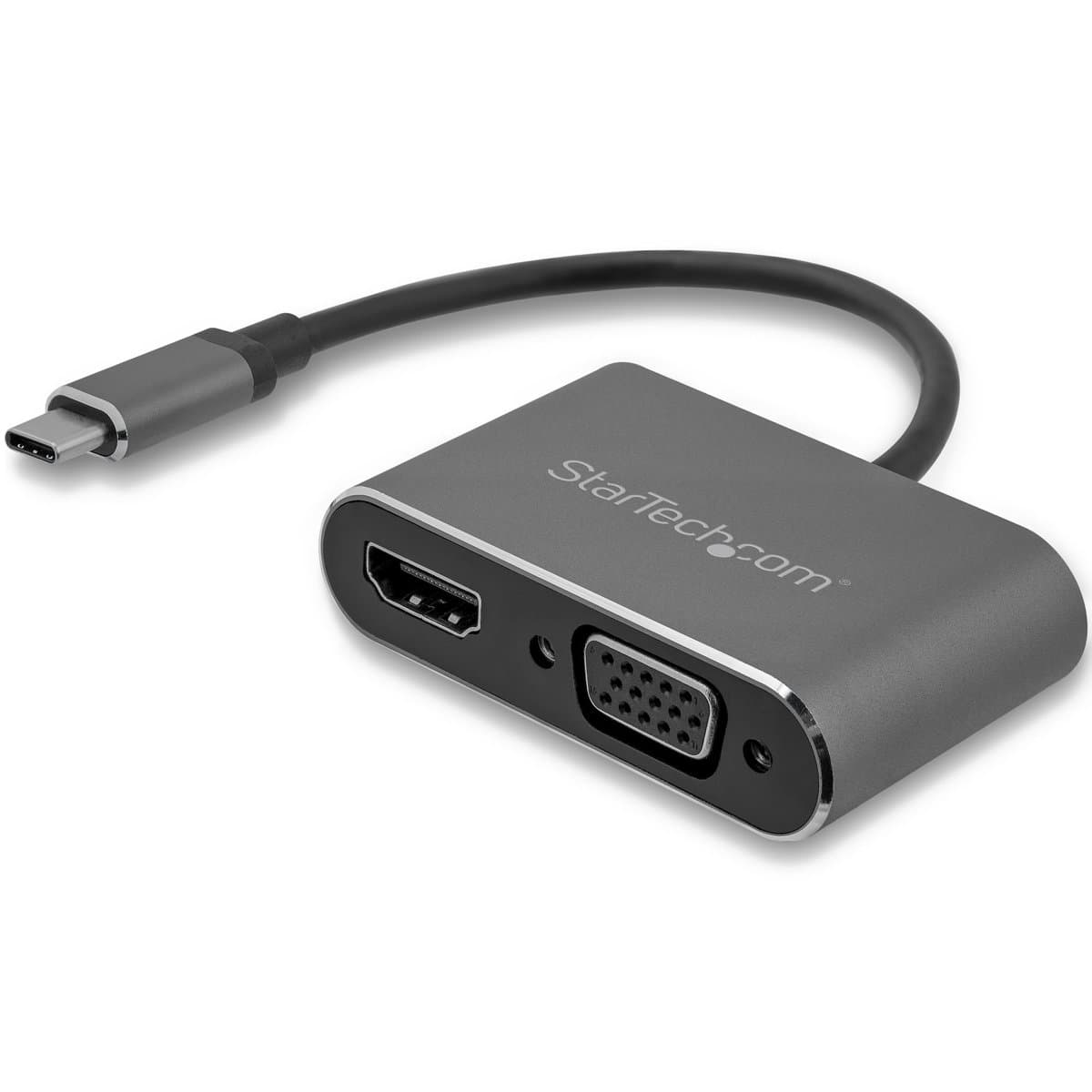 StarTech USB-C Multiport Adapter, 4K 30Hz, USB-C to VGA/HDMI