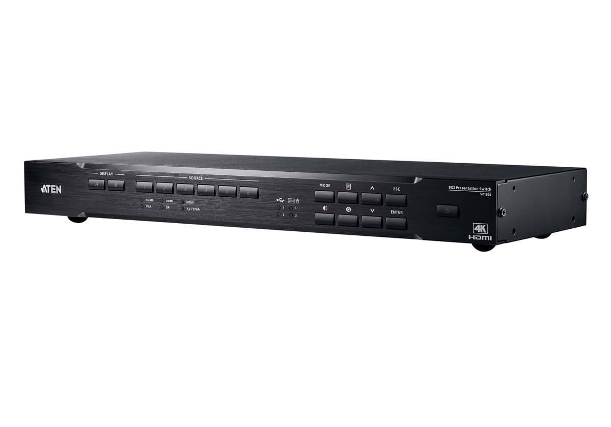 ATEN VP1920 9×2 4K Presentation Matrix Switch, HDMI Output, DCI 4K
