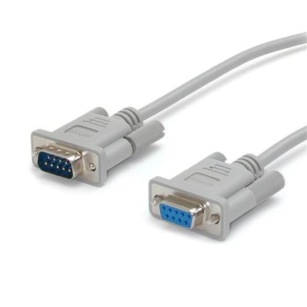 StarTech 15ft Serial Cable, DB9 Male/Female, Straight Through, Grey