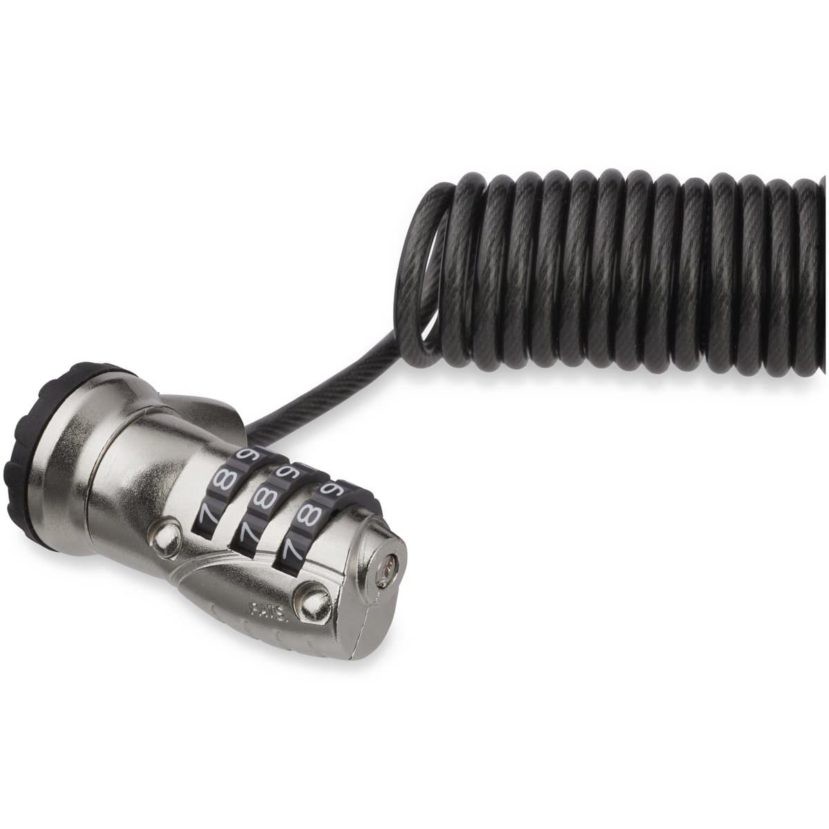 StarTech 6ft Self-Coiling Laptop Cable Lock, 3-Digit Combination, Black, K-Slot