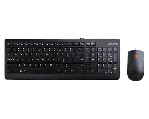 Lenovo 300 Full-Size Keyboard & Mouse Combo, USB, 1600 DPI, 1.8m Cable