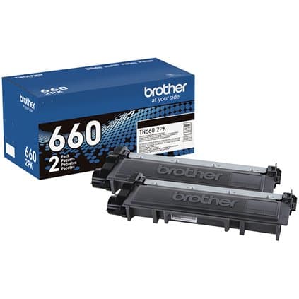 Brother TN-6602PK Toner Cartridge, 2600 Page Yield, Black, 2-Pack