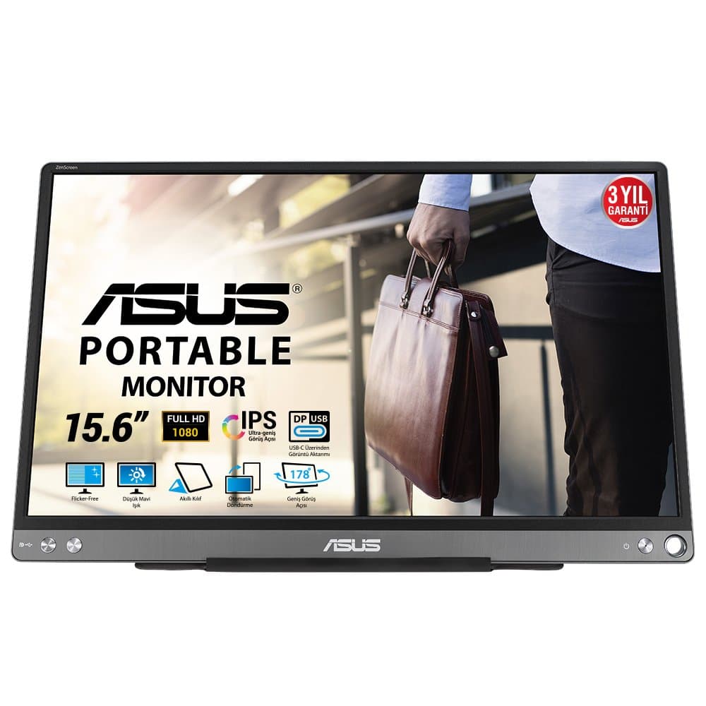 ASUS ZenScreen MB16ACE 15.6in, 1920 × 1080, Full HD, 5 ms, USB-C