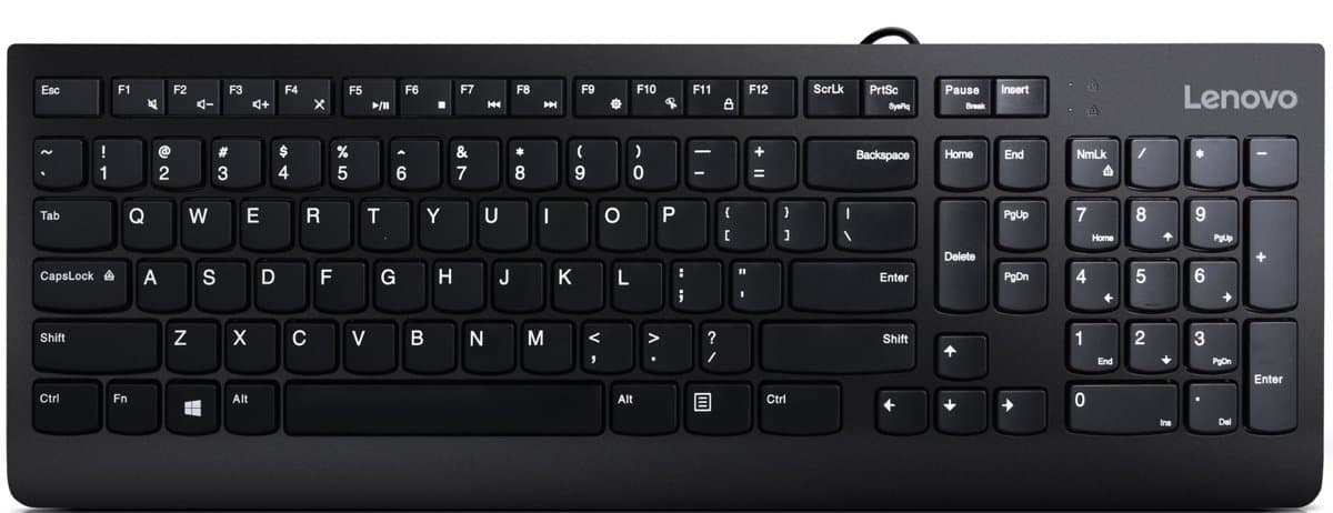 Lenovo 300 USB Keyboard, Full-Size QWERTY, Wired, Copilot Key
