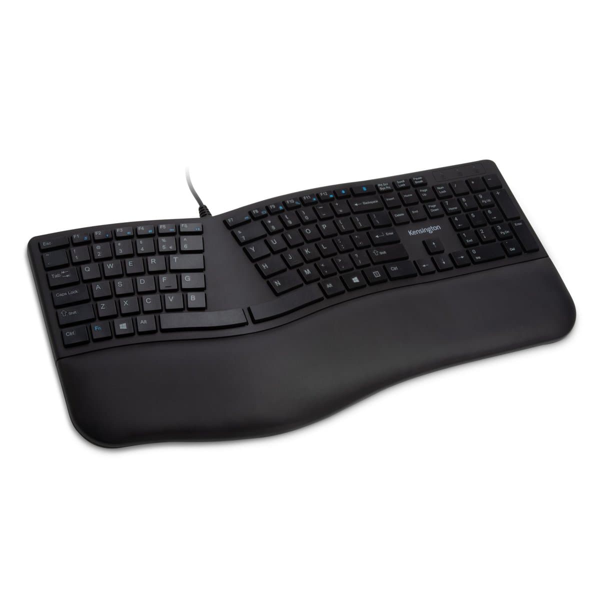 Kensington Pro Fit Ergo Wired Keyboard, Full-Size, QWERTY, USB, 1.8m Cable