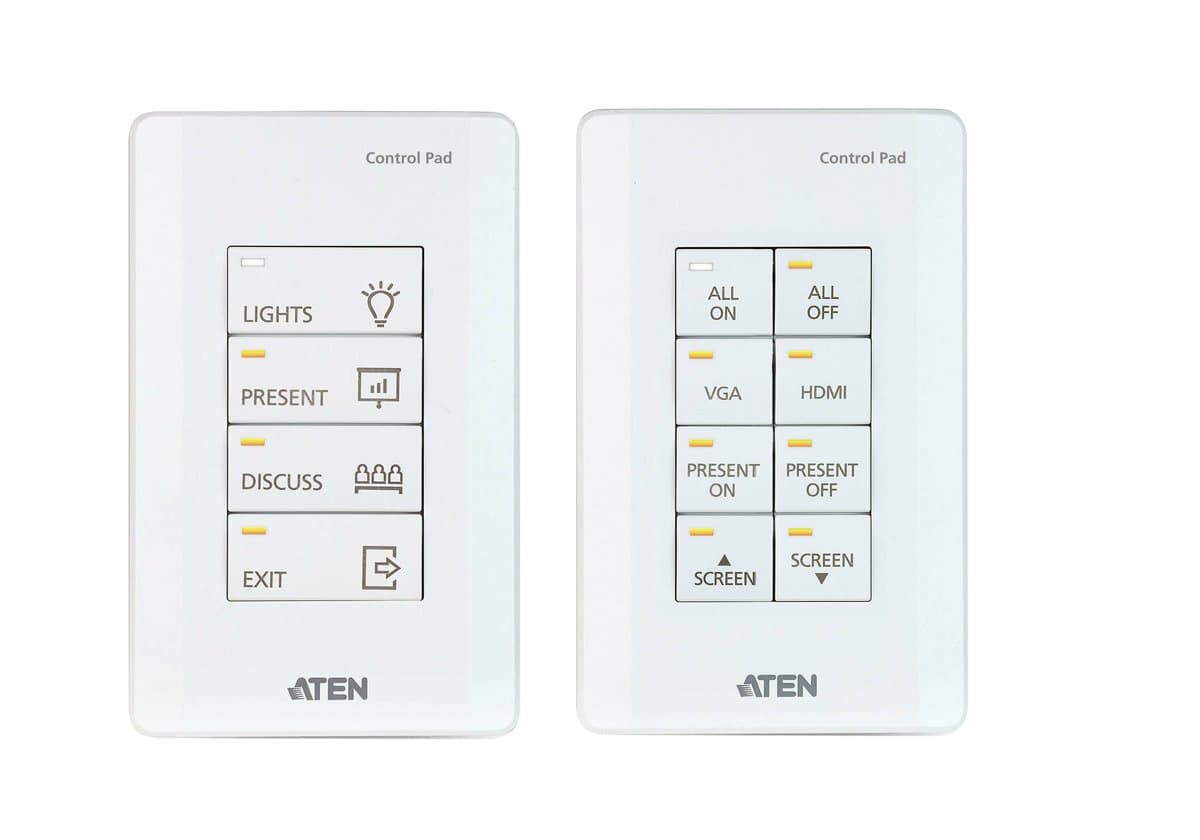 ATEN VK0100 8-Button Ethernet Control Pad, 2 Channel, Customizable