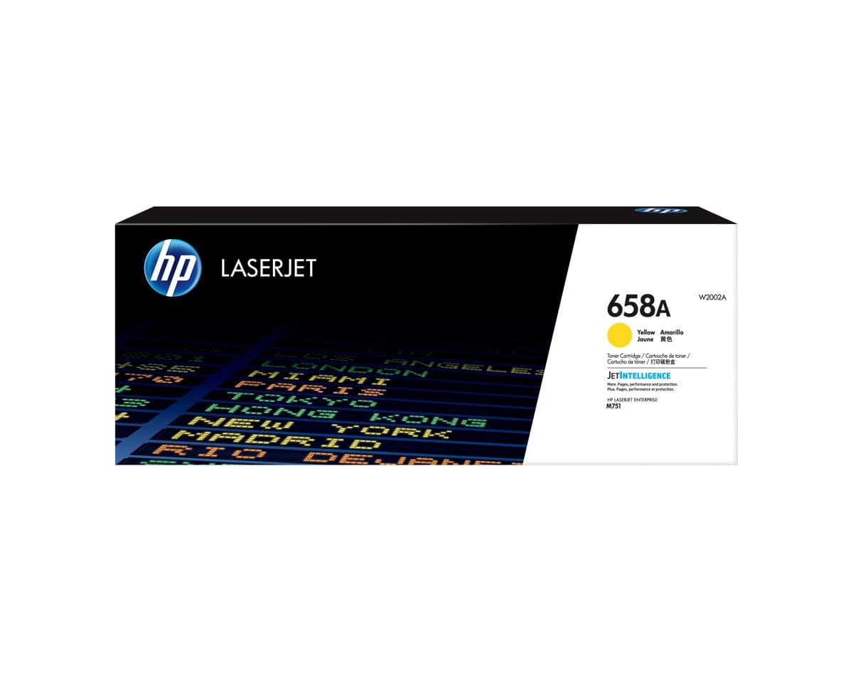 HP 658A Yellow LaserJet Original Toner Cartridge, 6000 Pages