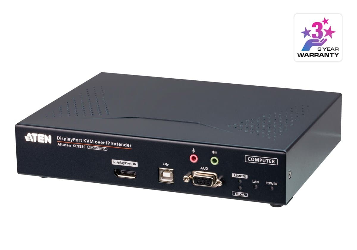 ATEN KE9950T, 4K DisplayPort KVM over IP, 3840×2160, 30Hz, 10000m