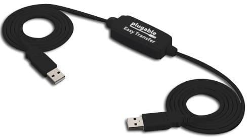 Plugable USB 2.0 PC-to-PC Transfer Cable, Windows, Bravura Easy Computer Sync Included, Black