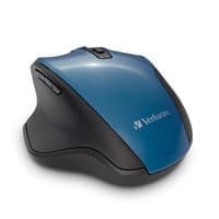Verbatim 70244 Wireless Silent Ergonomic Mouse, Blue LED, 1600 DPI, Teal