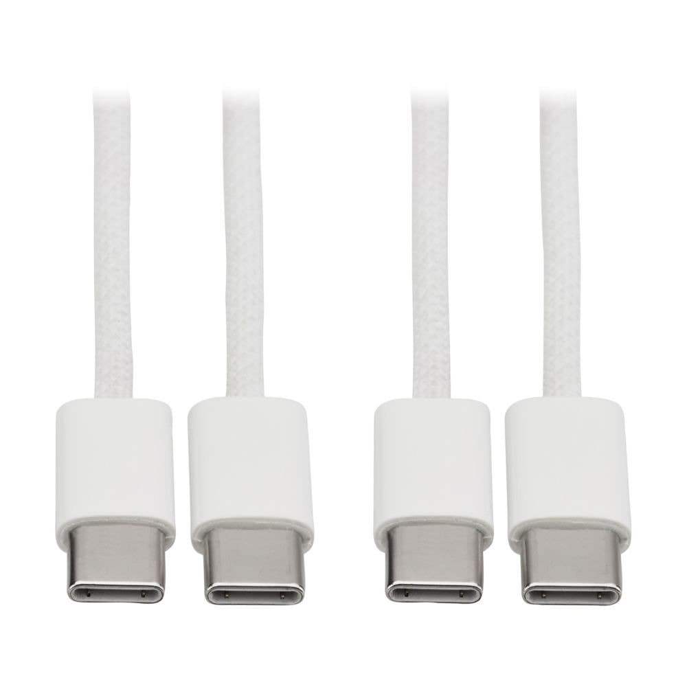 Eaton USB-C Charging Cable, 1M, Slim Braided, White