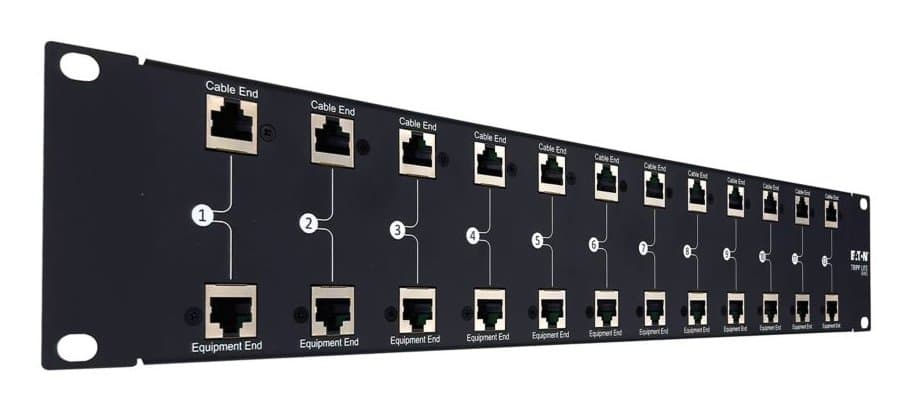 Eaton In-Line PoE++ Surge Protector 10 Gbps 12 RJ45 100W PoE CAT5e/6 2U